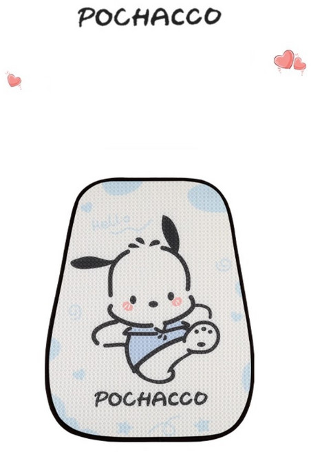 카시트 사계절 공용 하프 통풍 시트커버 백시트 귀여운 캐릭터 쿠션 목베개 허리쿠션 커플 산리오 포차코, 등받이1