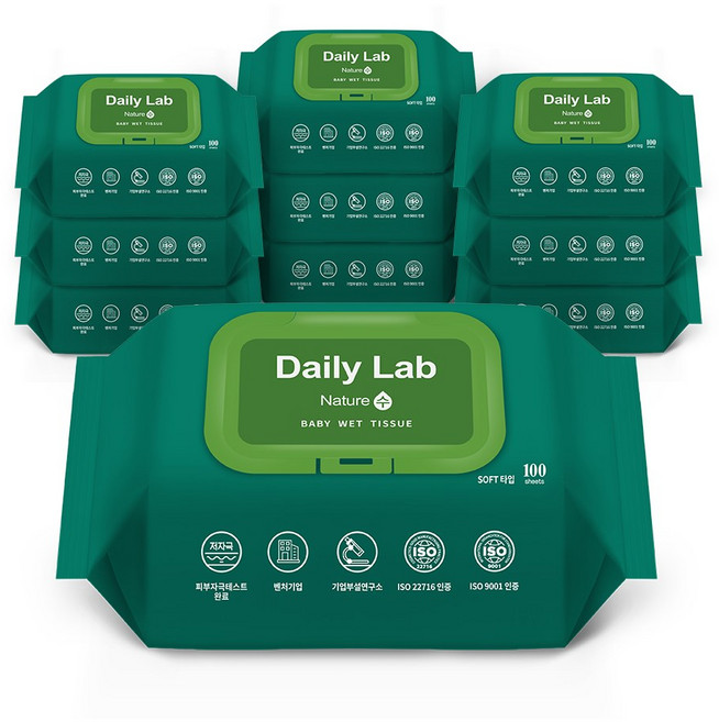 가성비 데일리랩 물티슈 네이처 수 캡형, 10개, 100개입