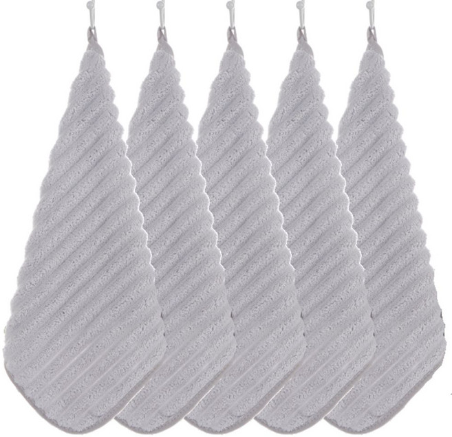 오제브 강력한 흡수력 핸드타올 주방 고리수건, 5개, 그레이