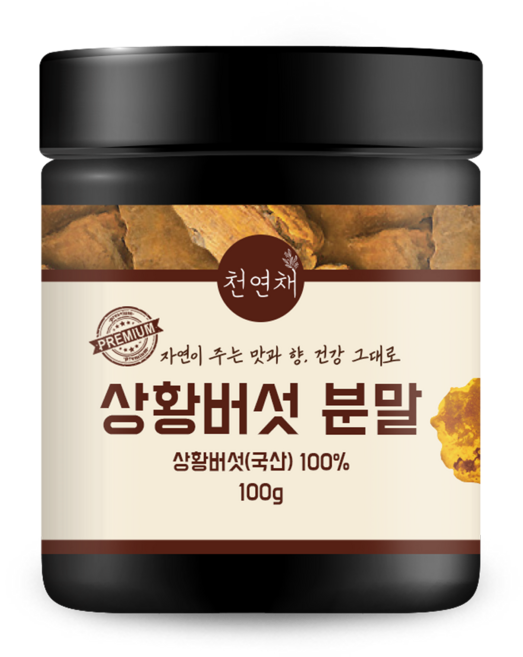천연채 국산 상황버섯 분말 가루 무첨가 원물 건강차 활력관리, 1개, 100g