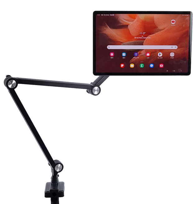 홈앤툴즈 마그네틱 태블릿 핸드폰 침대 암 거치대, 1개, 블랙, HT-C60