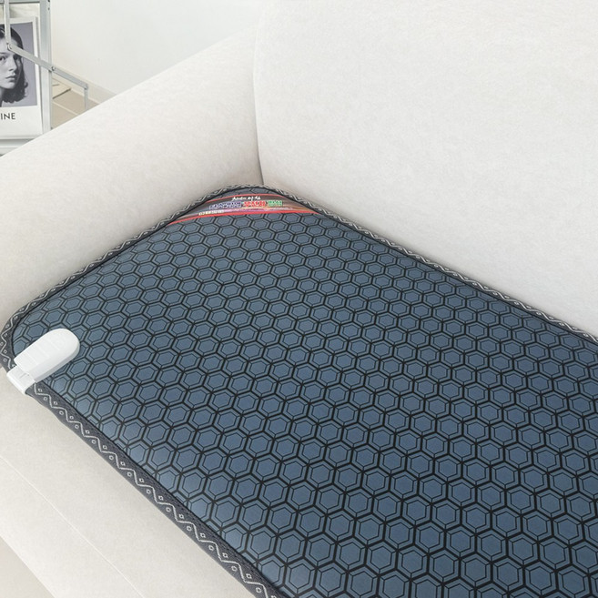 한일의료기 전자파없는 EMF 그래핀 탄소 온열 쇼파용 전기방석, 5단, 네이비