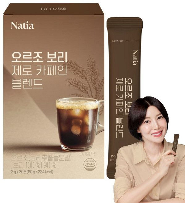 나티아 오르조 보리 제로 카페인 블렌드, 1개, 30개입, 2g