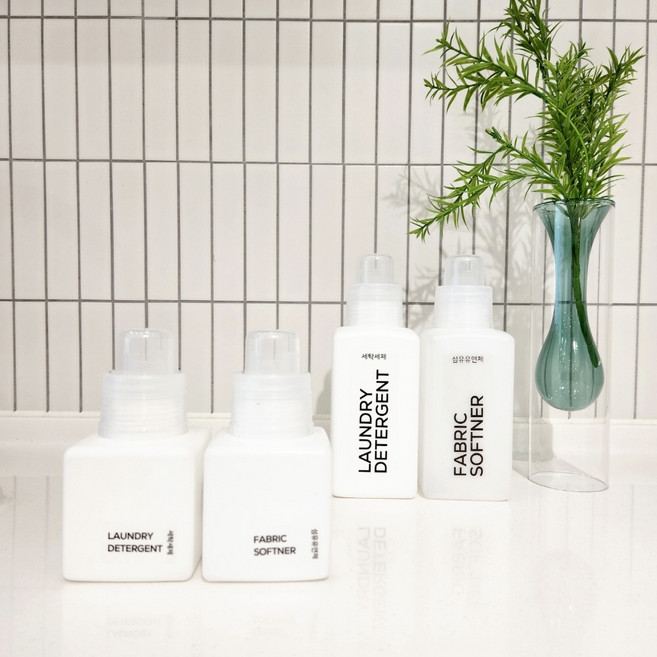 미니 사각 세제소분용기 리필 세탁 세제 소분 통 계량캡 포함, (라벨 X) 500ml 사각(화이트) 계량캡(투명), 1개