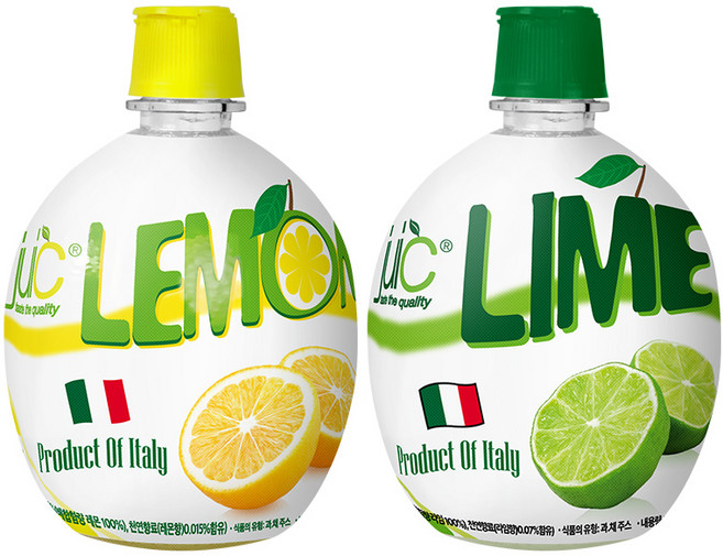 쥬시 레몬주스 200ml x 6개 + 라임주스 200ml x 6개