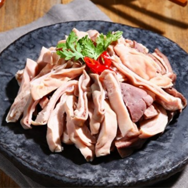 [고메팜스] 돼지 부속 내장 오소리감투 모둠 순대 고기 모듬 삶은 부속물, 1개, 250g