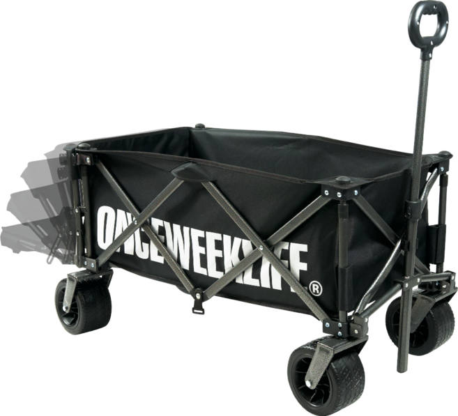 원스위크라이프 헤비 듀티 오픈형 뒷문 개방 캠핑 웨건, 블랙, 1개