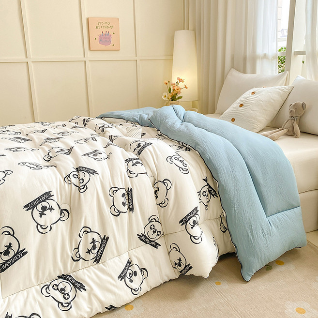 씻은 면 인쇄 겨울 이불 가을과 겨울 사계절을위한 두꺼운 코어 침구 이불, 카를로, 150*200cm 4kg