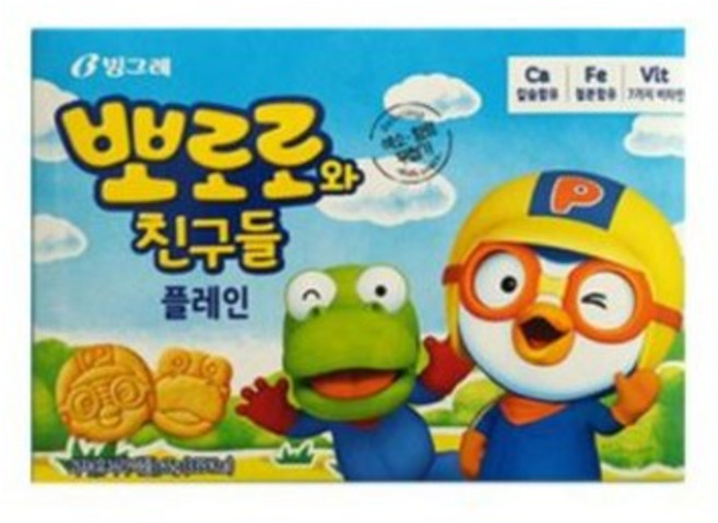 빙그레 뽀로로와 친구들 플레인, 65g, 4개