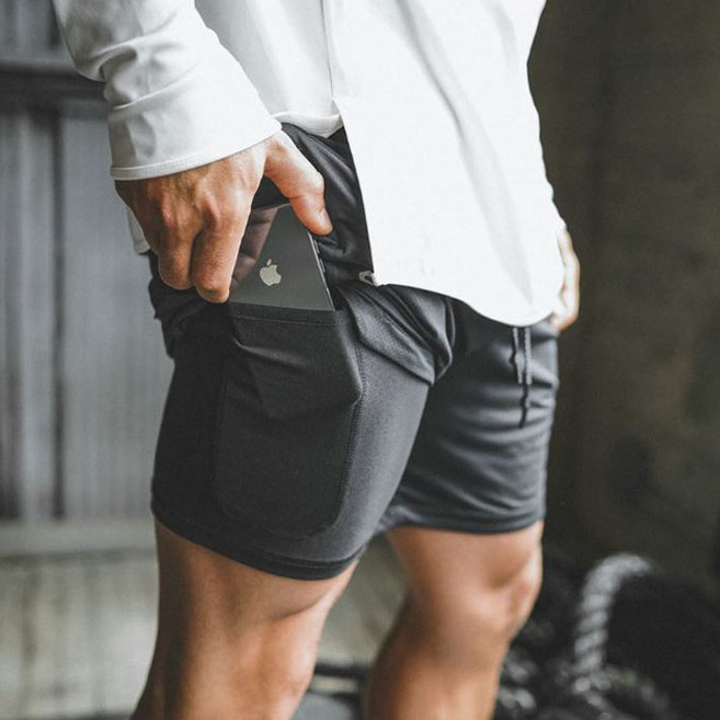 장사부 남성용 투인원 5부 레깅스 반바지