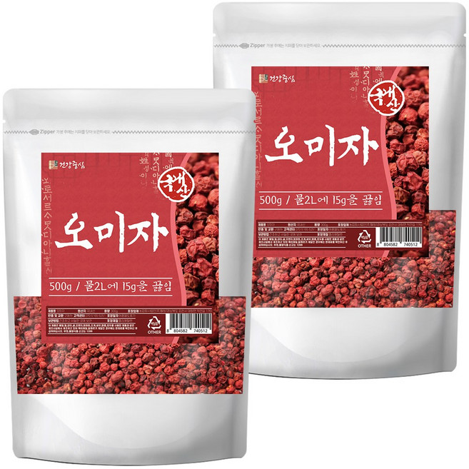 건강중심 국산 오미자 500g 말린 건오미자 건조, 2개