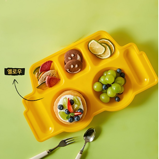 포케톤 유아용 식판, 옐로우, 2개, 단품