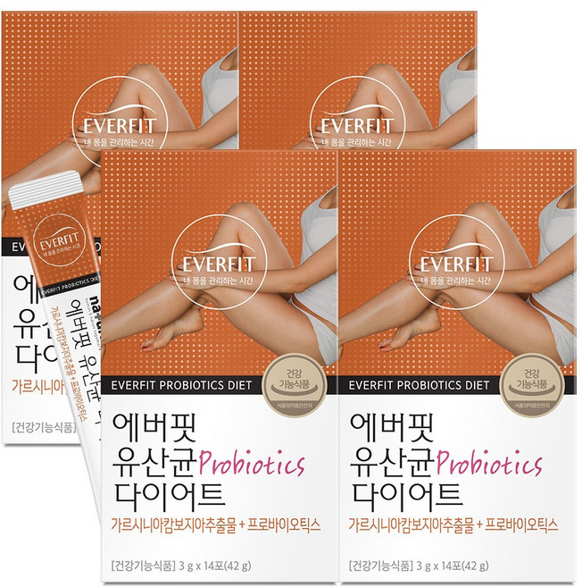 에버핏 유산균 다이어트 / 모유유래 유산균 가르시니아, 42g, 4개