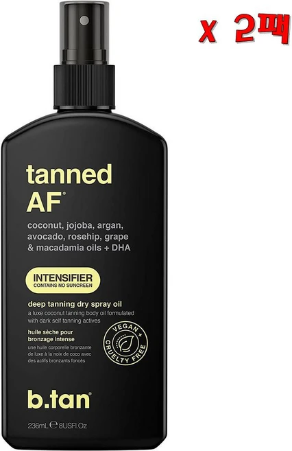 b.tan Tanned AF Intensifier Tanning Spray Oil 비탠 탠드 AF 인텐시파이어 태닝 스프레이 오일 236ml 2팩 - 쿠팡