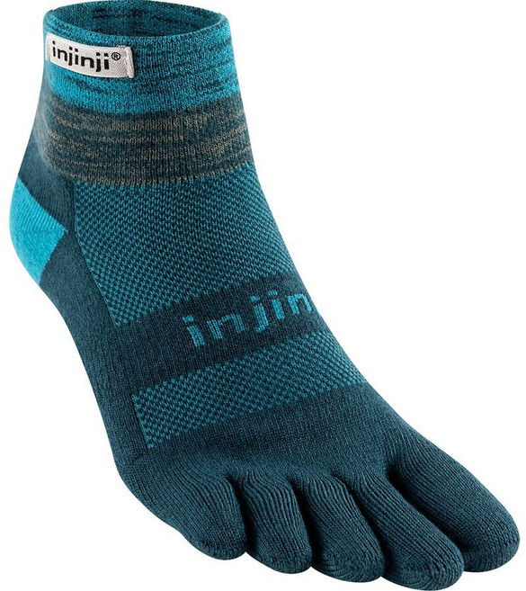 Injinji Trail Midweight Mini-Crew Xtralife 스포츠 등산 러닝 크루 양말 106460, Midnight, L