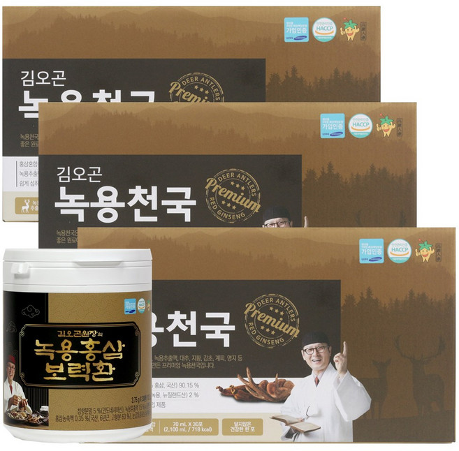 주원생활건강 김오곤 녹용천국 + 김오곤 보력환 침향환 1개월분, 90개, 70ml