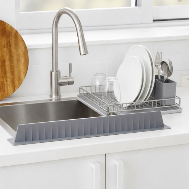 사또산다 물튀김 방지 흡착 싱크대 물막이, 그레이, 1개