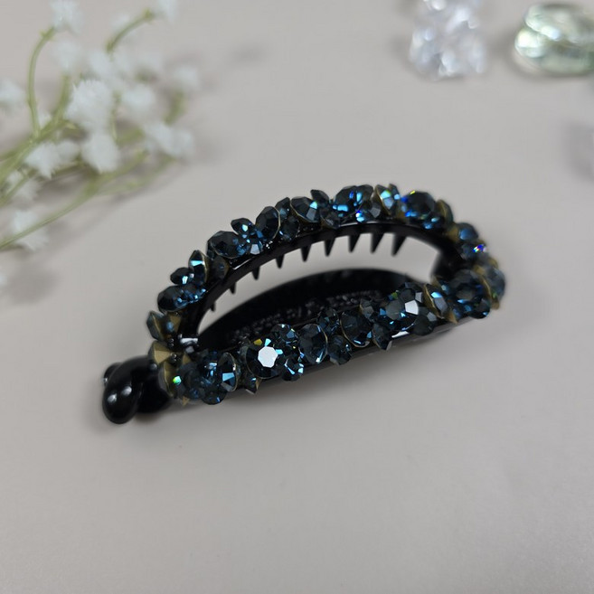 원형 둥근 바나나핀 큐빅 두줄 스톤 원형 스톤 헤어핀 전체머리 반머리 화려한 머리핀