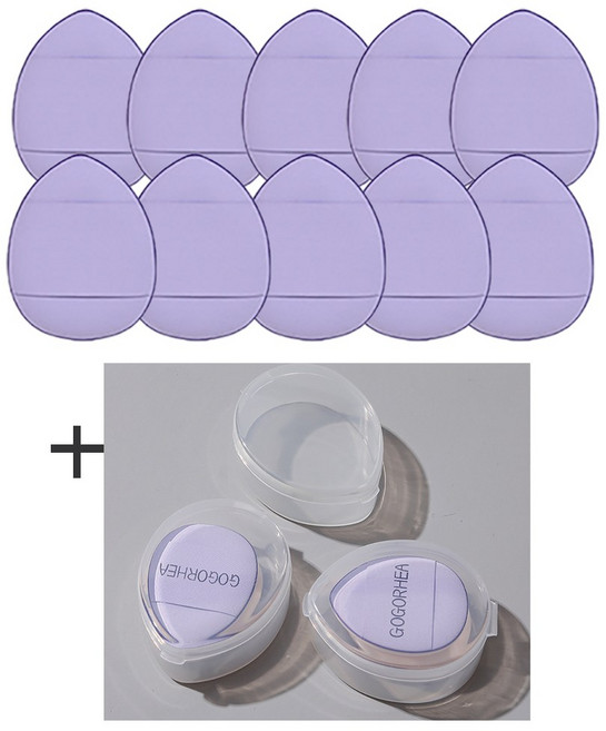 2개 케이스 + 20개 핑거퍼프 손가락 미니 퍼프 색상랜덤, 1세트, 2개 케이스+20개 핑거퍼프