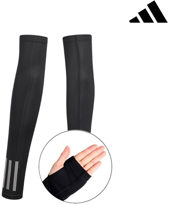 아디다스 남녀공용 자외선 차단 손등 쿨토시, 2701 블랙, 1세트