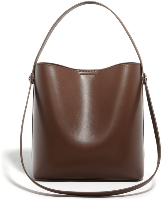 마르제니 천연 소가죽 여성 숄더 버킷백