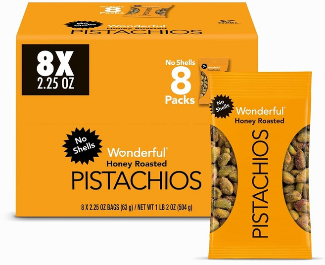 피스타치오 꿀구이 견과류 1박스, 8개, 63g