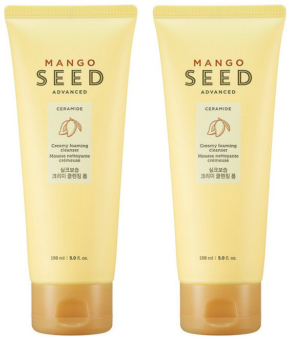 더페이스샵 망고 씨드 실크 보습 크리미 클렌징 폼, 150ml, 2개