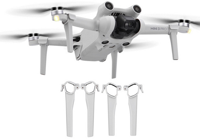 DJI 미니3 프로 전용 드론 스키드 랜딩기어 21mm 높이 확장 이착륙 보호 다리 보강, 1개, (미니3프로) 스키드(그레이)