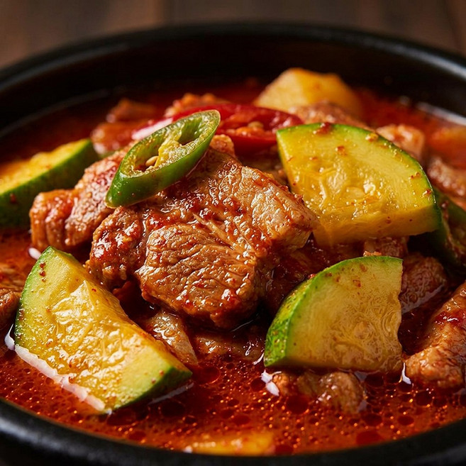 오느레픽 돼지고기 고추장찌개 밀키트 간편요리 집밥 캠핑밀키트, 1개, 650g