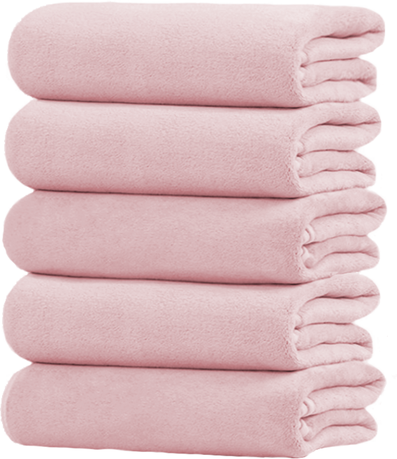 아크디 먼지없는 가벼운 극세사 수건, 핑크, 5개
