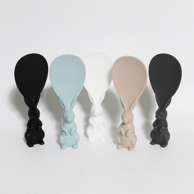 니본 산토끼밥주걱-토끼스탠드밥주걱, 화이트, 1개