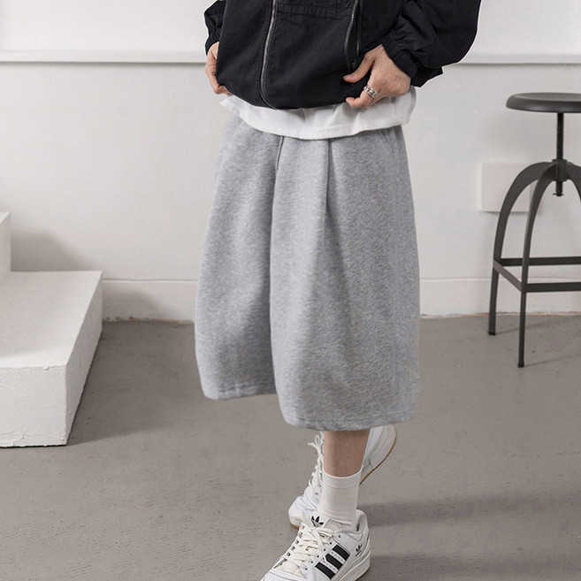 FITOJIM 남자 반바지 원턱 와이드 벌룬 버뮤다 팬츠 트레이닝 바지