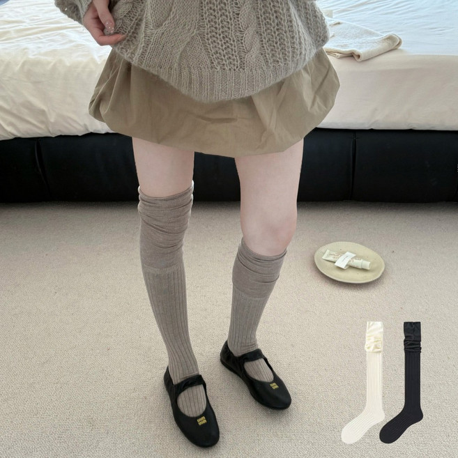 May 3 Socks 여성 양말 순색 무압박 겨울 양말 중목 양말 장목 양말 중목 양말 운동 면 양말 4족 세트