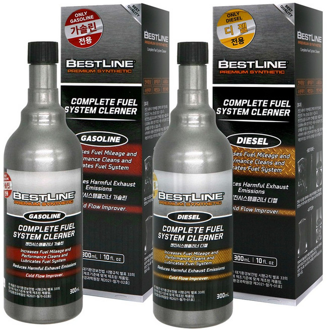 베스트라인 가솔린 디젤 휘발유 경유 연료첨가제 300ml 아이큐샵, 1개, 가솔린형2개