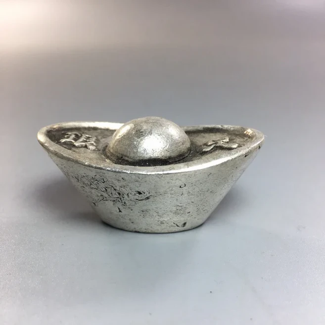 오래된 은괴 은元宝 청나라 은보물 골동품 모조품 은화 순은 파손된 은, 01 빠른  Mainland, 01 Silver Ingot