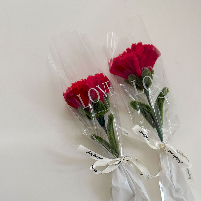 달이루마켓 모루 완제품 카네이션 한송이 스승의날 어버이날 선물 1송이, 레드, 1개