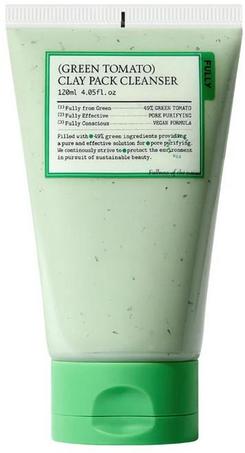 [FULLY] 綠番茄泥膜洗面乳 深層清潔 控油泥膜 敏感肌適用, 1個, 120ml