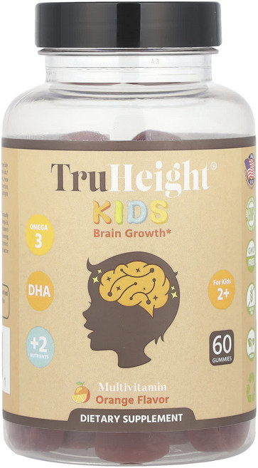 TruHeight 어린이용 두뇌 발달 구미젤리 만 2세 이상 어린이용 오렌지 구미젤리 60개, TruHeight어린이용두뇌발달구미젤리만2세이상어린이용, 1개