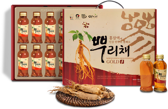 이비채 홍삼액에 인삼이 뿌리채 건강음료, 120ml, 12개