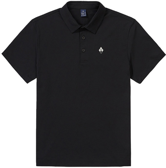 몽벨 남성 단작 로고 카라 반팔 티셔츠 [BLACK]