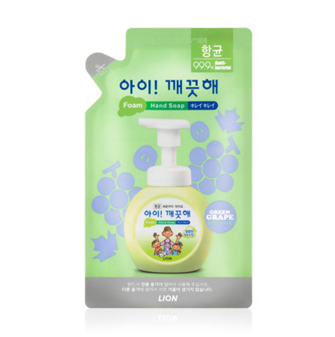 아이깨끗해 항균 폼 핸드솝 리필형 청포도, 200ml, 1개