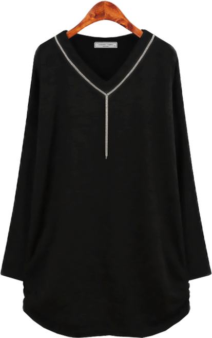 허밍퍼플 여성용 2725-옆셔링 체인 블라우스 빅사이즈 세련미 예쁜 날씬한 찰랑한 체형커버 미시 마담 중년 여자 옷 여성의류