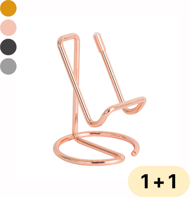 [1+1] 테이블용 스틸 휴대폰 거치대, 1세트, 블랙