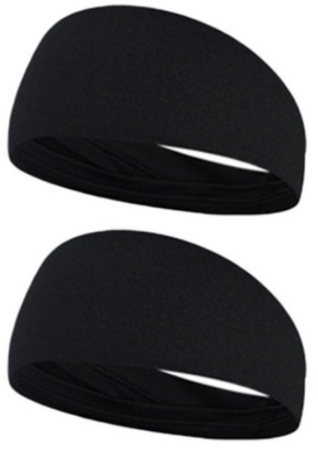 타키타키 스포츠 헤어밴드, 블랙, 2개