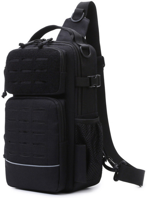 지티알 신형 슬링백 낚시 루어가방 보조가방 크로스백 라이딩 등산가방 3in1, 블랙