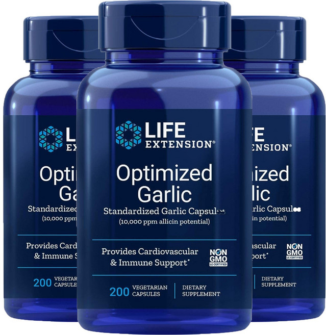라이프익스텐션 옵티마이즈드 갈릭 베지테리안 캡슐, 기본, 3개, 200정