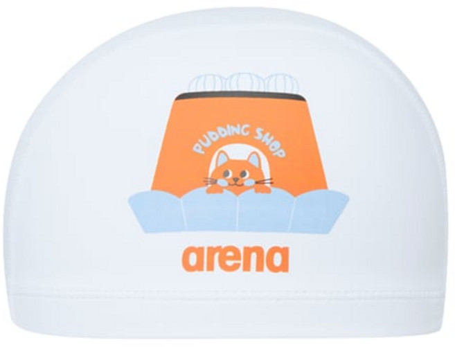 아레나 vs 귀여운 수영모 아동 푸딩 코팅수모 A5AC1AQ51 WHT BLK 수모 수영모자, FREE, 1개