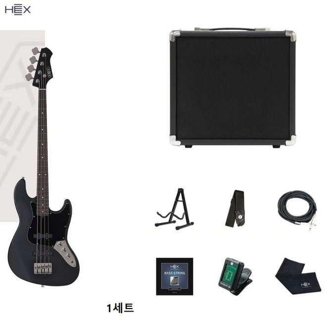 헥스 베이스기타 B100/R100+15와트앰프+스탠드외사은품, B100R S/BK, 1개