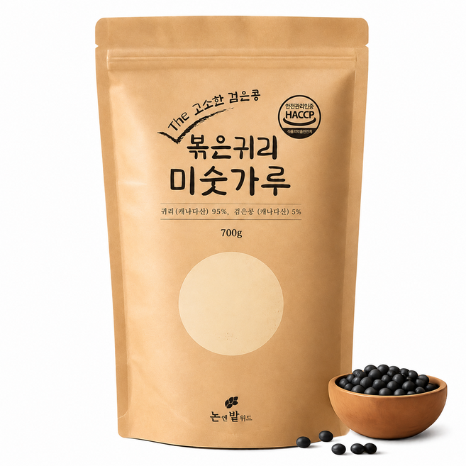 논앤밭위드 볶은귀리 95% 프리미엄 검은콩 미숫가루, 1개, 700g