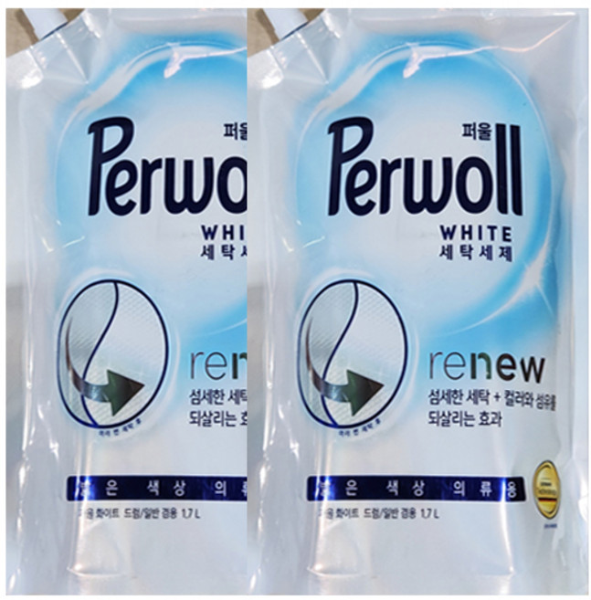 퍼울 세탁세제 / 어두운 의류용 컬러세탁 섬유 회복세제 -T.C, 1.7L, 2개